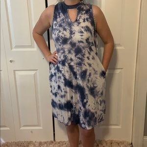 Tie-dye dress-keyhole&pockets.Brand new with tags.